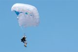experienced jumper comes in for a landing under canopy at Ozark Skydive Center
