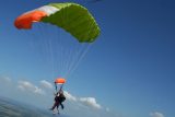 instructor hold toggles while under canopy with tandem student