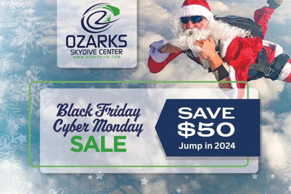 black friday sales banner announcing $50 off a jump in 2024