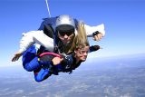young woman's hair blows straight up while freefalling at 120mph in Missouri